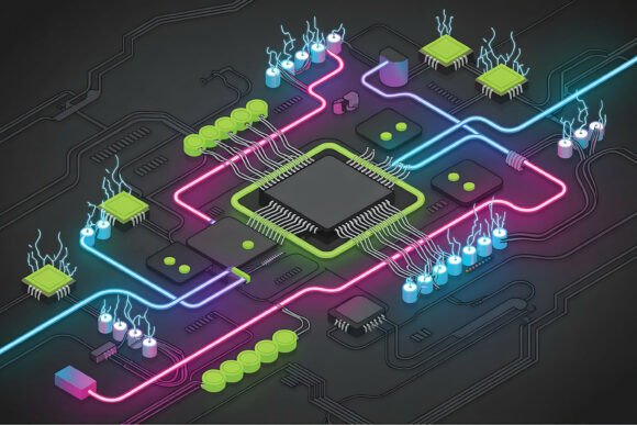 3D Isometric Tech Circuit Microchip: A Visual Gateway to the Future