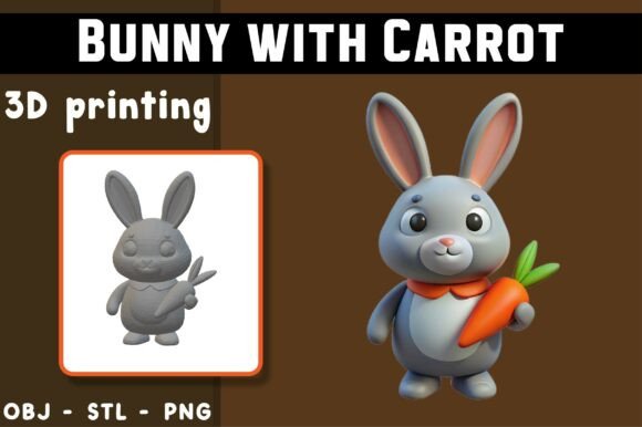 Bringing Whimsy to Life with the Bunny with Carrot 3D Model