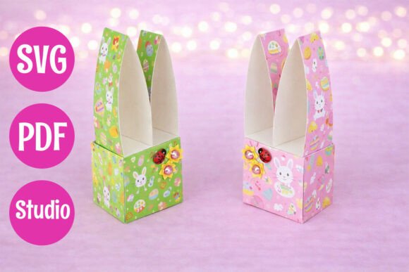 Easter Bunny Cube Box Template for Festive Packaging