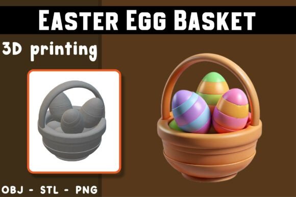 Easter Egg Basket 3D Model: A Digital Masterpiece