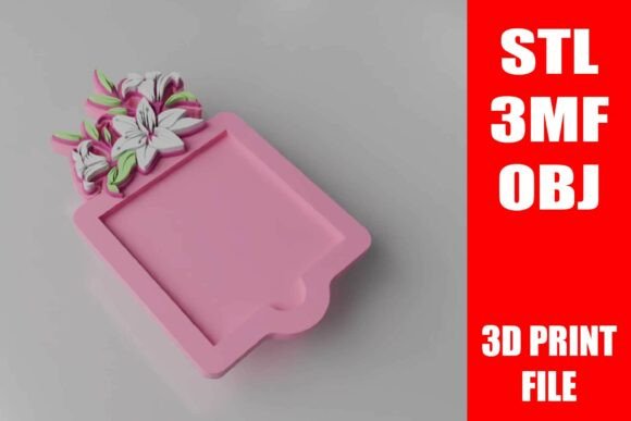 Elegant Lily Sticky Note Holder - Floral