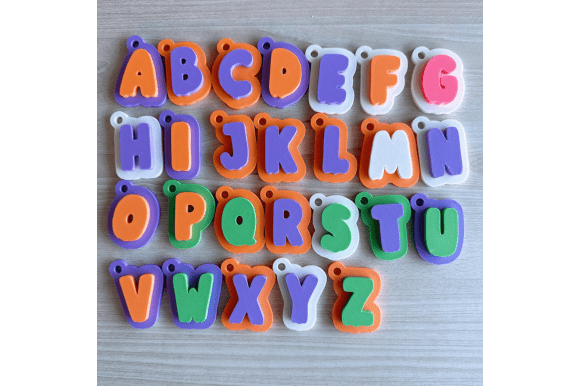 Halloween Letter Keychain 3D Print File