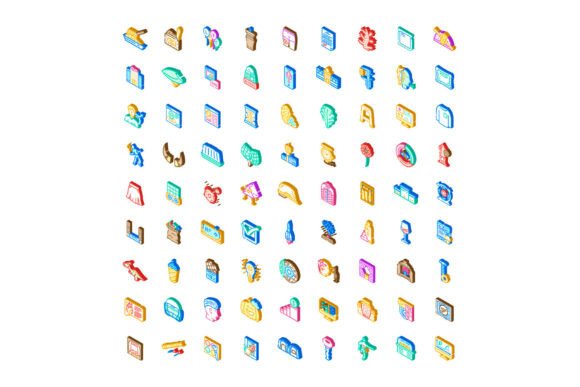 Isometric Icon Set of Various Colorful O: A Practical Evaluation