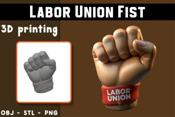 Labor Union Fist 3D Model: Bridging Symbolism and Digital Craftsmanship