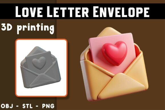 Love Letter Envelope 3D Model