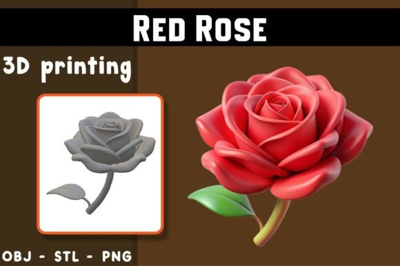 Red Rose 3D Model: Bridging Digital Fantasy and Tangible Creation