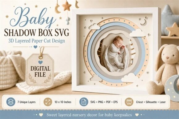 Soft Baby Shadow Box Vector Artwork Guide
