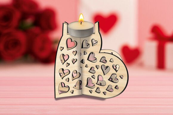 SVG Romantic Candle Holder Valentine Day