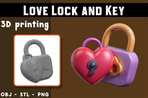 Unlocking Imagination with the Love Lock and Key 3D Model